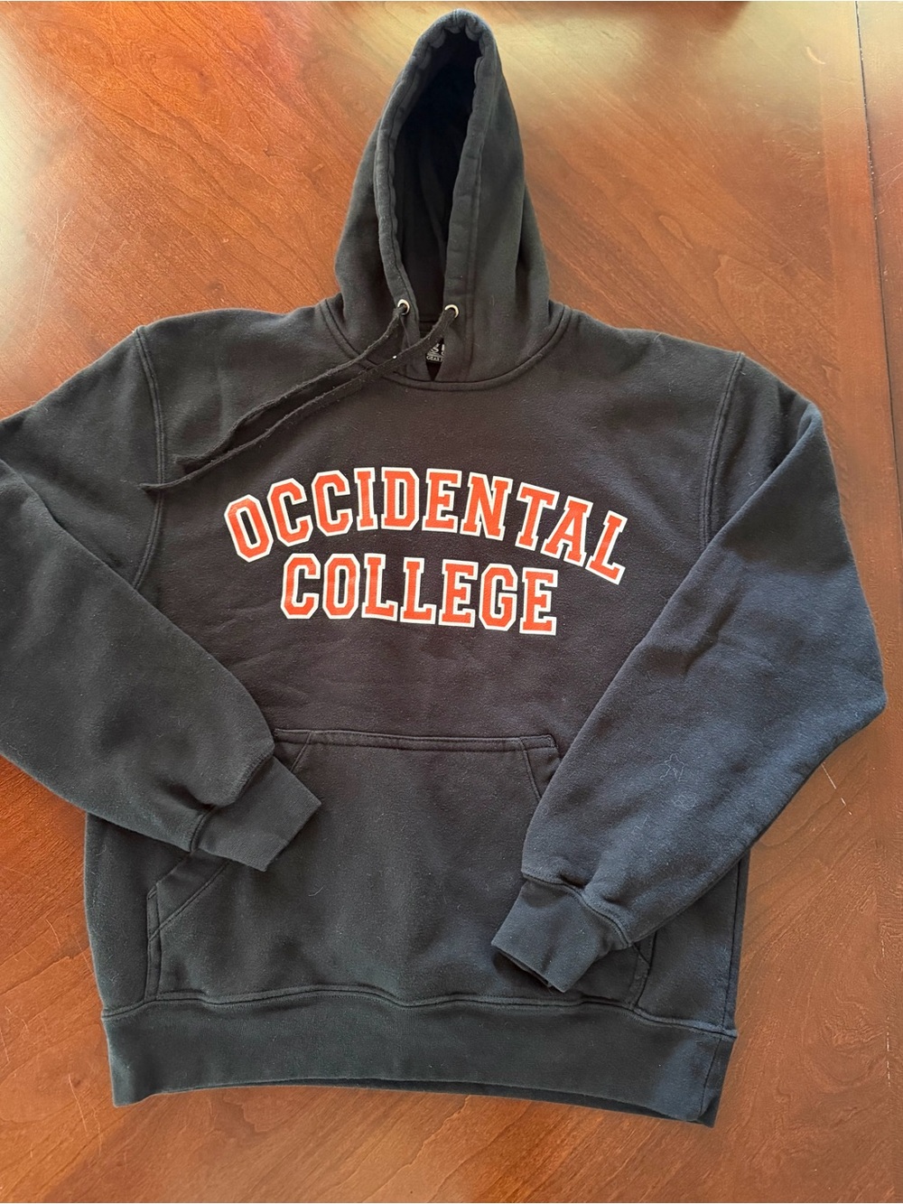 Occidental College Hoodie Big Cotton Gear For Sports Black Red Small